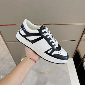Jimmy Choo Black White Leather Low Tops Sneakers 39TO45 Jimmy Choo Black White Leather Low Tops Sneakers 39TO45