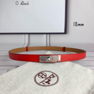 Hermes Kelly 18 Leather Belt Red 18MM