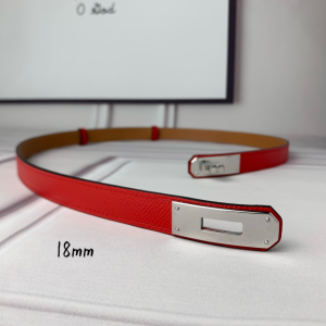 Hermes Kelly 18 Leather Belt Red 18MM