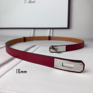 Hermes Kelly 18 Leather Belt Red 18MM