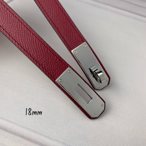 Hermes Kelly 18 Leather Belt Red 18MM