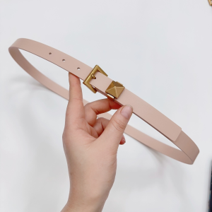 Valentino One Stud Leather Belt Pink 20MM