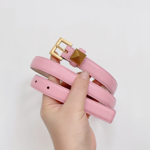 Valentino One Stud Leather Belt Pink 20MM