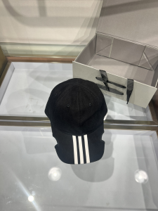 Balenciaga Black Canvas Baseball Cap Hat