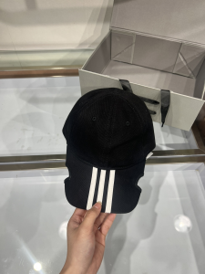 Balenciaga Black Canvas Baseball Cap Hat