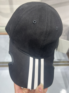 Balenciaga Black Canvas Baseball Cap Hat
