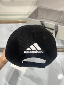 Balenciaga Black Canvas Baseball Cap Hat