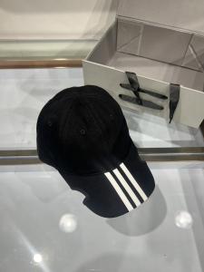 Balenciaga Black Canvas Baseball Cap Hat