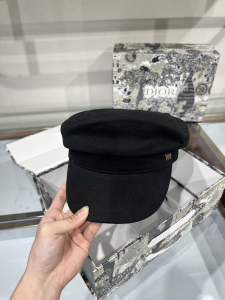 Dior Newsboy Black Canvas Cap Hat