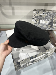 Dior Newsboy Black Canvas Cap Hat
