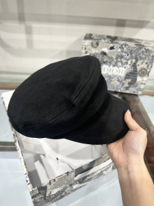 Dior Newsboy Black Canvas Cap Hat