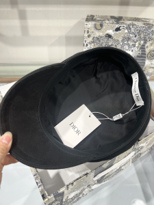 Dior Newsboy Black Canvas Cap Hat