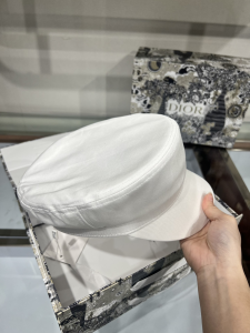 Dior Newsboy White Canvas Cap Hat