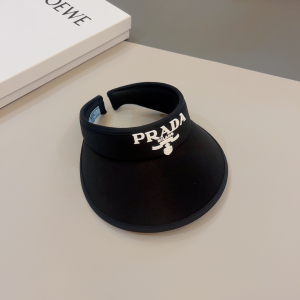 Prada Black Drill Visor Cap Hat