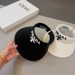 Prada Black Drill Visor Cap Hat