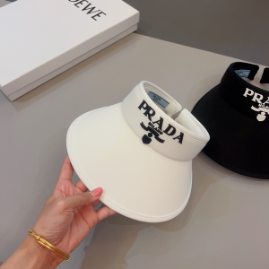 Prada White Drill Visor Cap Hat