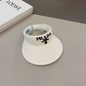 Prada White Drill Visor Cap Hat