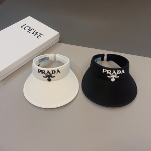 Prada White Drill Visor Cap Hat