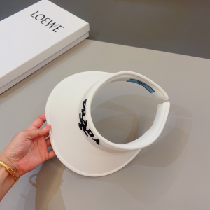Prada White Drill Visor Cap Hat