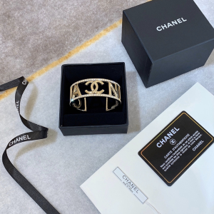 Chanel CC Logo Gold Crystal Bracelet