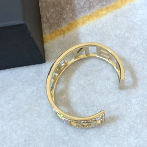Chanel CC Logo Gold Crystal Bracelet