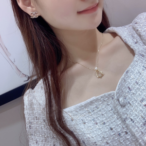 Chanel Crystal CC Gold Earrings