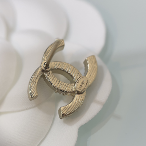 Chanel Crystal CC Gold Earrings