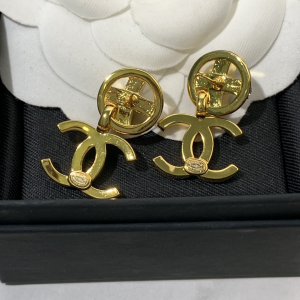 Chanel Crystal CC Logo Earrings