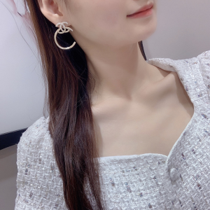 Chanel Crystal CC Logo Earrings