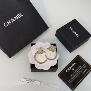 Chanel Crystal CC Logo Earrings