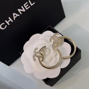 Chanel Crystal CC Logo Earrings