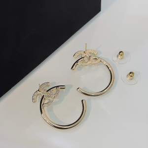 Chanel Crystal CC Logo Earrings
