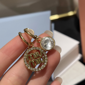 Miu Miu Crystal Round Earrings