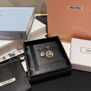 Miu Miu Crystal Round Earrings