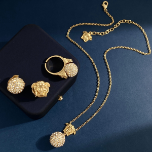 Versace Medusa Crystal Ball Necklace