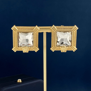 Versace Medusa Square Gold Earrings