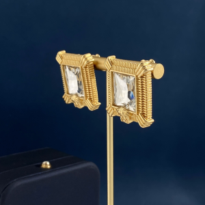 Versace Medusa Square Gold Earrings