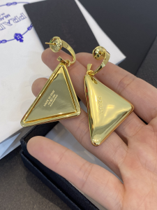 Prada Eternal Gold Medium Drop Triangle Earrings Prada Eternal Gold Medium Drop Triangle Earrings