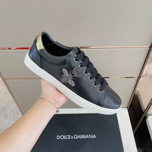 Dolce Gabbana Black Leather Sneaker 38TO45