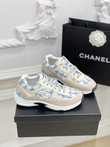 Chanel Blue Tweed Low Top Sneakers 35TO40