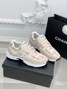 Chanel Pink Tweed Low Top Sneakers 35TO40