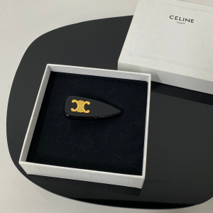 Celine Triomphe Hair Clip Black
