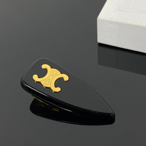 Celine Triomphe Hair Clip Black