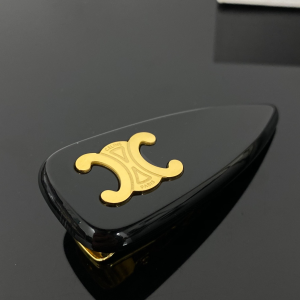 Celine Triomphe Hair Clip Black
