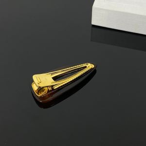 Celine Triomphe Hair Clip Brown