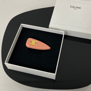 Celine Triomphe Hair Clip Pink