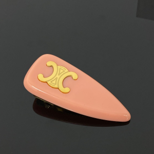 Celine Triomphe Hair Clip Pink