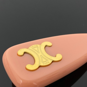 Celine Triomphe Hair Clip Pink