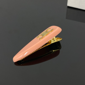 Celine Triomphe Hair Clip Pink