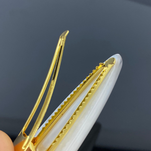 Celine Triomphe Hair Clip White